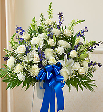 Blue and White Sympathy Standing Basket