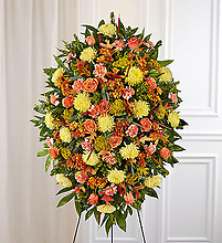 Sympathy Standing Spray in Fall Colors