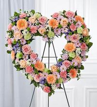 Always Remember Floral Heart Tribute - Pastel