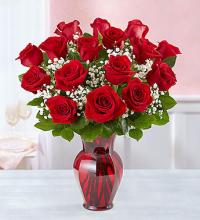 Blooming Love Premium Red Roses in Red Vase