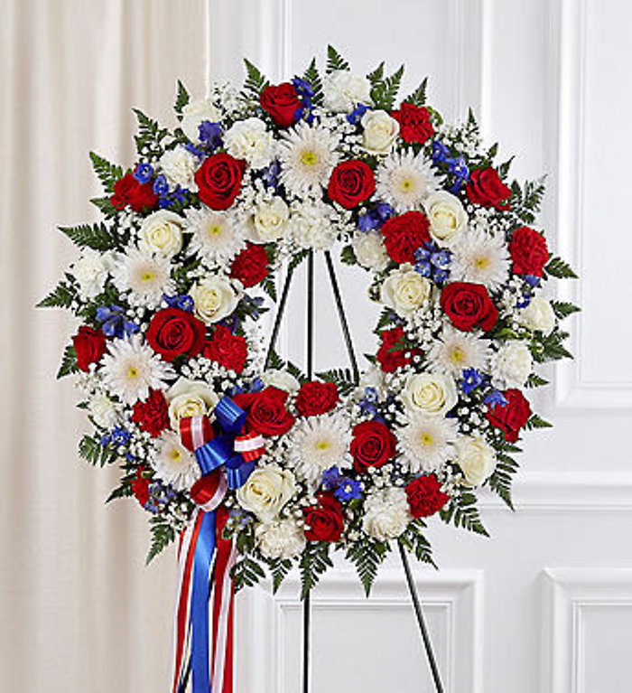 Serene Blessing Standing Wreath Red, White & Blue