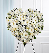 White Mixed Flower Solid Heart