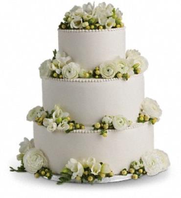 Freesia and Ranunculus Cake Decoration