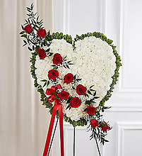Always in My Heart Floral Heart Red & White