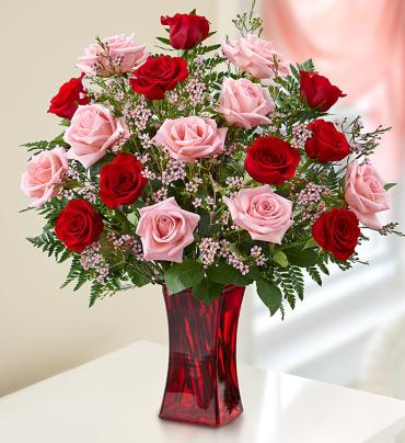 Shades of Pink and Red 24, 18 or 12 stems