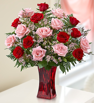 Shades of Pink and Red 24, 18 or 12 stems