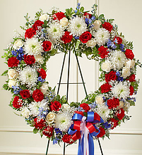 Red White and Blue Standing Wreath