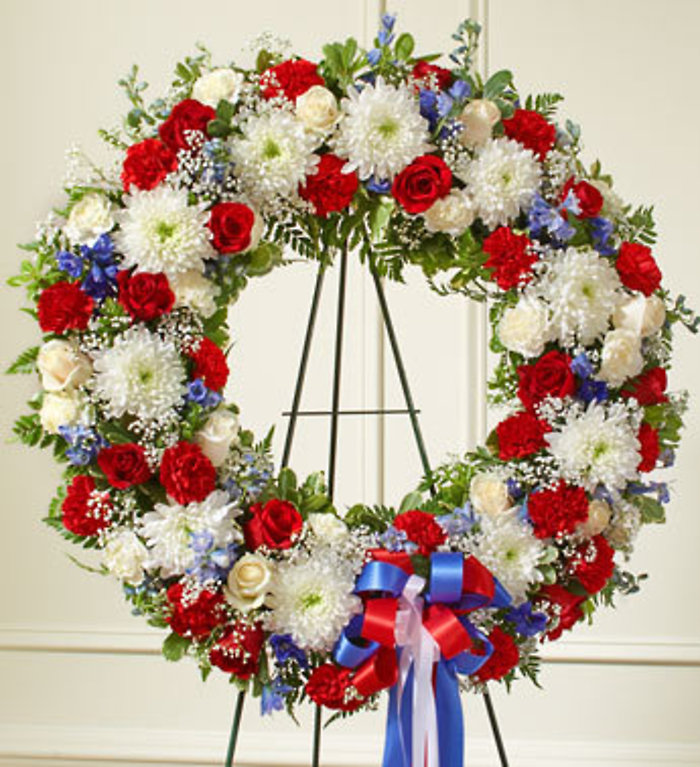 Red White and Blue Standing Wreath