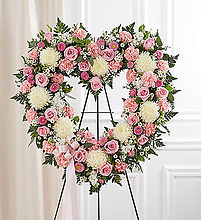 Pink & White Standing Open Heart