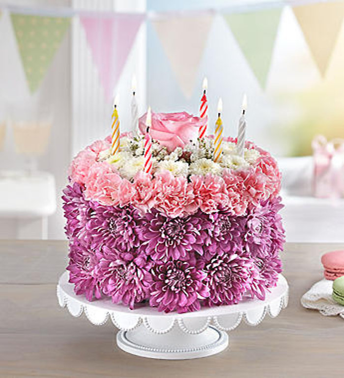 Birthday Wish Flower Cake